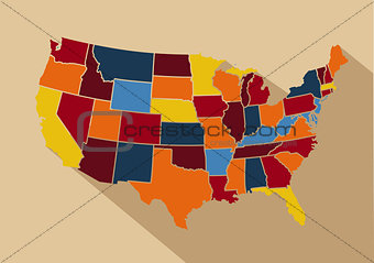 USA map vector illustration
