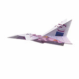 origami airplane from banknotes
