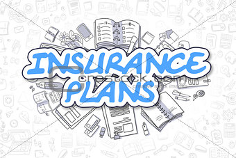 Insurance Plans - Cartoon Blue Text. Business Concept.
