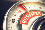 Business - Message on Conceptual Dial with Red Needle. 3D.