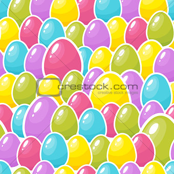 Easter colorful eggs background. Seamless pattern. Vector illustration