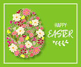 Easter Egg decorated with different floral elements pattern. Vector illustration.