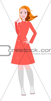 Glamorous lady in trendy coat