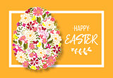 Easter Egg decorated with different floral elements pattern. Vector illustration.