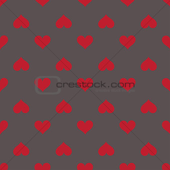 Hearts seamless red gray background pattern