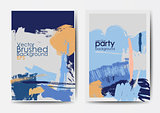 Grunge brushed vector postcards template