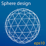 Global wireframe sphere. Vector EPS10