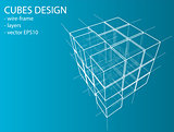 Wireframe Boxes. Vector Illustration EPS10