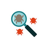 Search bug flat icon