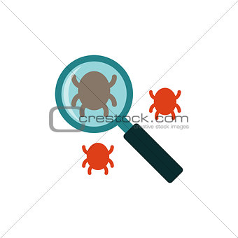 Search bug flat icon