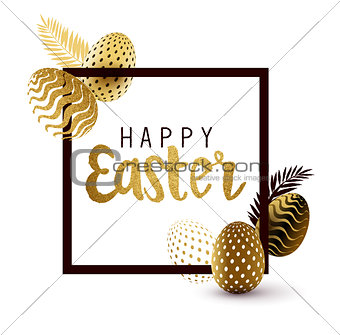 Happy Easter Black And Gold Design
