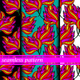 set of seamless pattern with flowers. vector