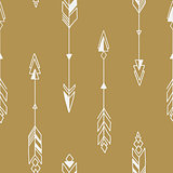 Seamless hand drawn geometric tribal pattern with arrows. Vector navajo design.