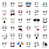 Abstract flat style emoticon icon set.