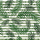Seamless exotic pattern with palm leaves .