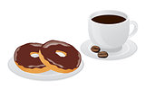 vector coffee donut