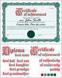 Green certificate. Template. Guilloche. Horizontal