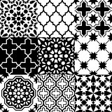 Moroccan tiles design, seamless black pattern collections