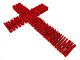 Red Cross Made Up of 3D Words