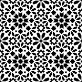 Geometric seamless pattern, Moroccan tiles design, seamless black tile background