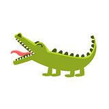 Crocodile Burping, Cartoon Character And His Everyday Wild Animal Activity Illustration