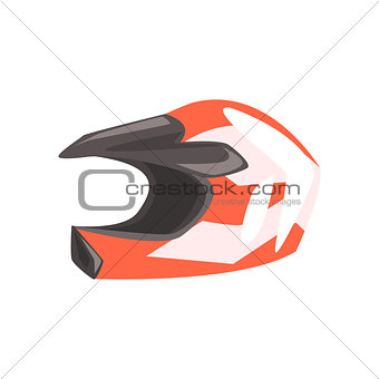 Head Protective Hard Helmet, Part Of BMX Rider Ammunition And Equipment Set Isolated Object