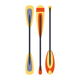 Set Of Three Kayak And Raft Peddles, Part Of Boat And Water Sports Series Of Simple Flat Vector Illustrations
