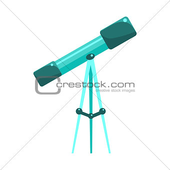Kids Telescope For Astronomy Studies, Object From Baby Room, Happy Childhood Cute Illustration