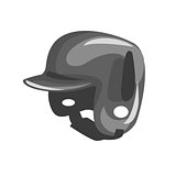 Black Plastic Helmed For Head Protection, Part Of Baseball Player Ammunition And Equipment Set Isolated Objects