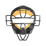 Metal Wire Face Protection Catcher Mask, Part Of Baseball Player Ammunition And Equipment Set Isolated Objects