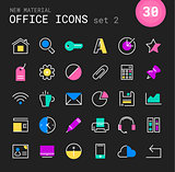 Office 2 linear icons collection