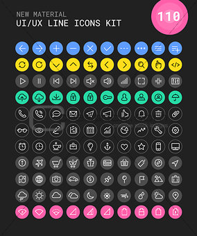 UI and UX Material big bold line icons kit
