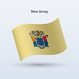 State of New Jersey flag waving form. Vector illustration.