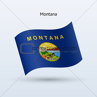 State of Montana flag waving form. Vector illustration.