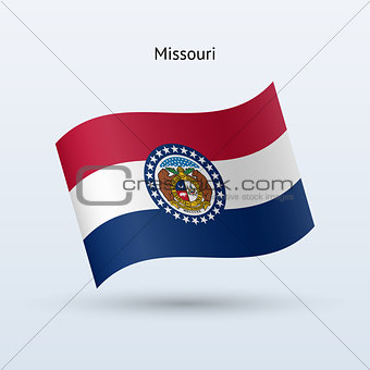 State of Missouri flag waving form. Vector illustration.