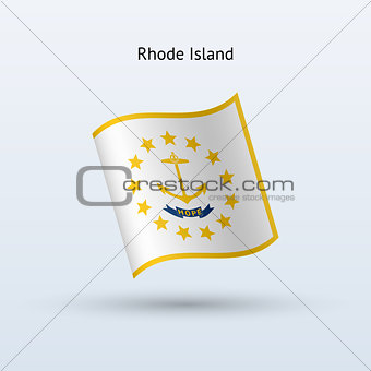 State of Rhode Island flag waving form.