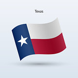 State of Texas flag waving form. Vector illustration.