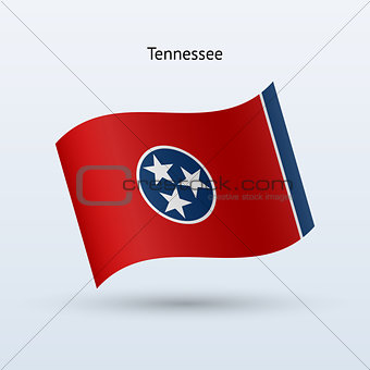 State of Tennessee flag waving form. Vector illustration.