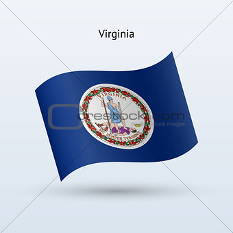 State of Virginia flag waving form. Vector illustration.