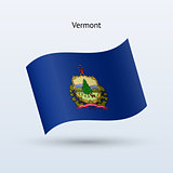 State of Vermont flag waving form. Vector illustration.