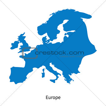 Detailed vector map of Europe Region