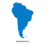 Detailed vector map of South America Region