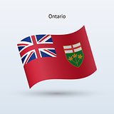 Canadian province of Ontario flag waving form.