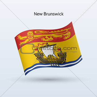 Canadian province of New Brunswick flag waving form.