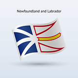 Canadian province of Newfoundland and Labrador flag waving form.