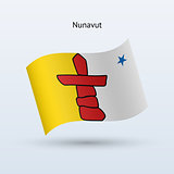 Canadian territory of Nunavut flag waving form.
