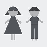 Vector Girl and Boy Icons