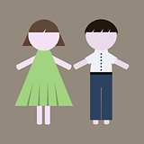 Colorful Vector Girl and Boy Icons