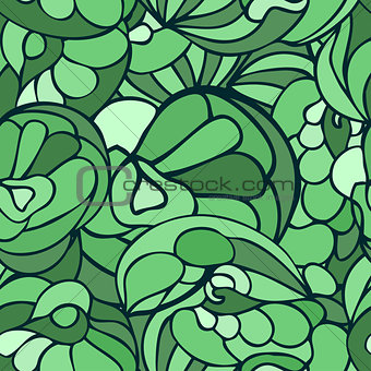 Seamless art pattern green color