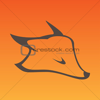 Fox head sign in curve lines